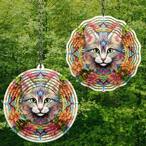 Boho Cat Wind Spinner Wind Spinner Png Wind Spinner Sublimation Designs Wind Spinner Designs 8 in Wind Spinner Designs 3 sizes