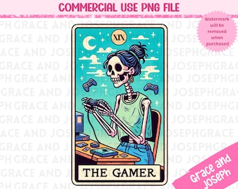 Gamer Tarot Card PNG Mystieke png Tarot Card png Skeleton Sublimatie Tarot PNG Digitale download ALLEEN Tarot Card Shirt png Videogames png