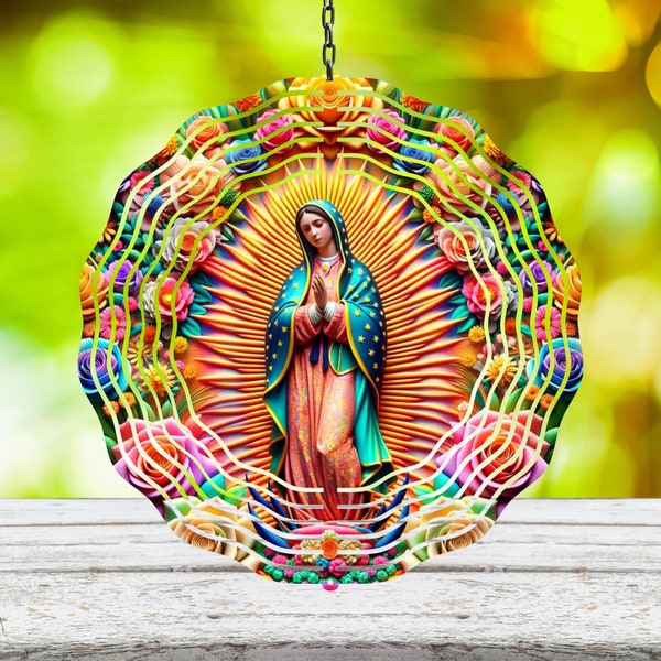 Virgen de Guadalupe Wind Spinner Wind Spinner Png Wind Spinner Sublimation Designs Wind Spinner Designs 8 in Wind Spinner Designs 3 sizes