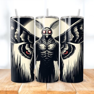 Mothman Tumbler Wrap Cryptid Tumbler 20 oz Skinny Tumbler Sublimation Design PNG Mythical Creature Supernatural Tumbler Wrap