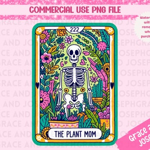 Die Pflanze Mama Tarot Karte PNG Lustige Tarot Karte PNG Sarkastische Skelett Sublimation Design Tarot PNG Digital Download Tarot Karte Shirt