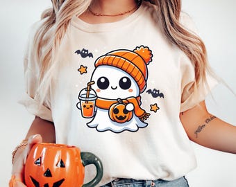 Cute Ghost png Halloween png Coffee png Pumpkin Png Bougie png Beanie Ghost Shirt Sublimation Design Pumpkin Png Sticker png Sweater Weather