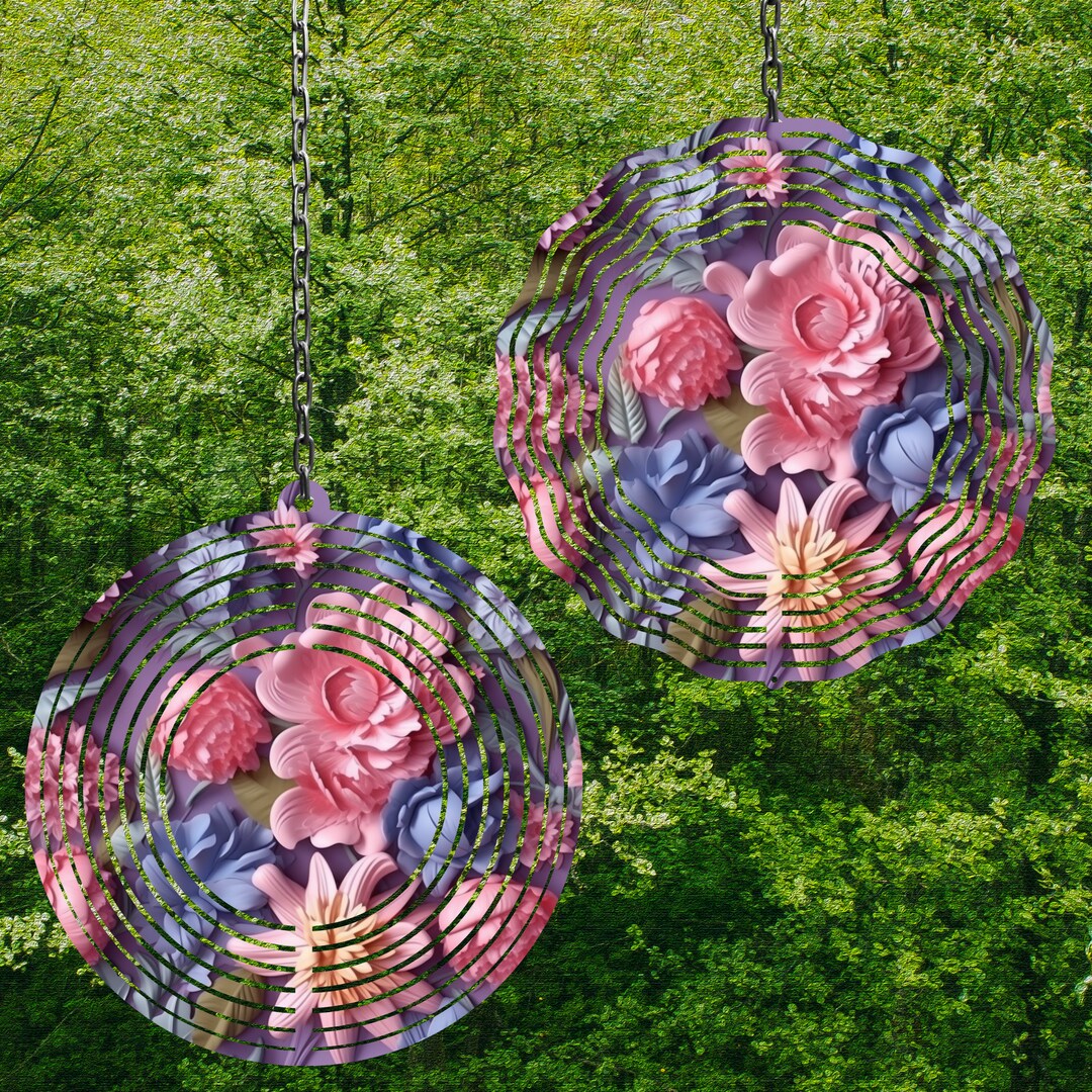 3D Flower Wind Spinner 3D Floral Wind Spinner PNG Sublimation Design ...