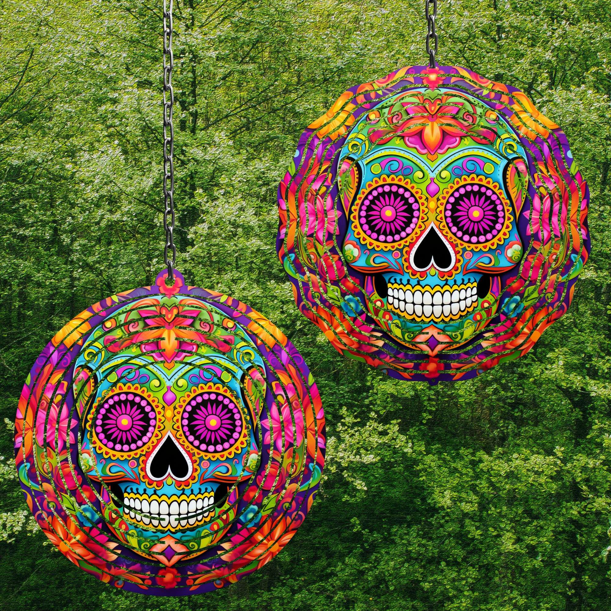 Sugar Skull Wind Spinner Wind Spinner Png Wind Spinner Sublimation Designs Wind Spinner Designs 8 in Wind Spinner Designs 3 sizes