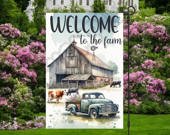 Welcome To Our Farm Garden Flag Sublimation Design 12 x 18 Welcome Flag Welcome Garden Flag Designs Yard Flag Instant Digital Download PNG