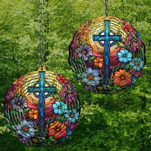 Cross Wind Spinner Stained Glass Sublimation Design Wind Spinner Png Wind Spinner Sublimation Designs Wind Spinner Designs