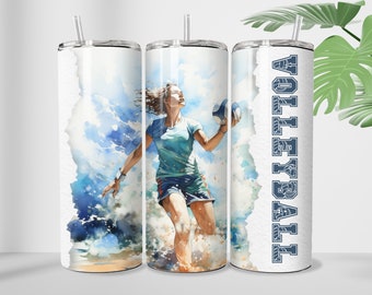 Volleyball tumbler wrap sublimation 20 oz Skinny Tumbler Sublimation Design Digital Download PNG Instant DIGITAL ONLY volleyball png