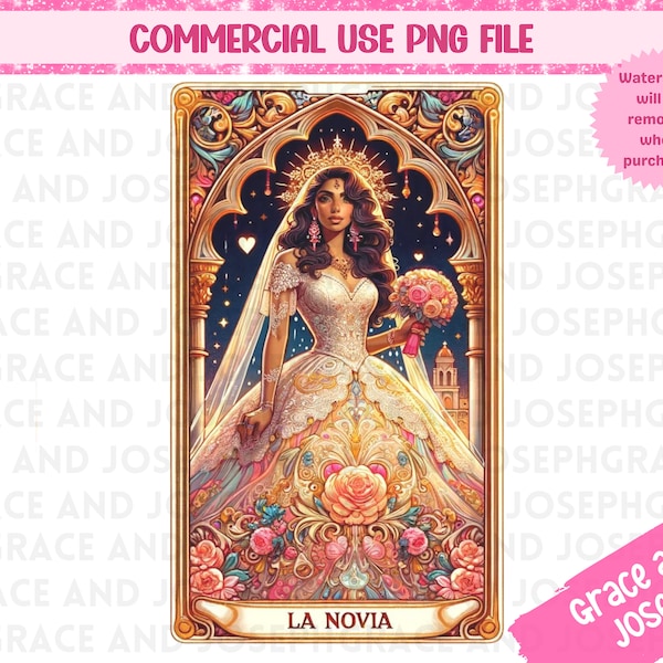 La Novia Tarot Card PNG Nupcial Tarot Card PNG La Boda Sublimation Design Mexicana Tarot PNG Digital Download Loteria png Mexican png