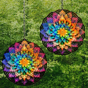 Colorato Arcobaleno Mandala Girandola Vento Girandola Png Girandola Vento Disegni di sublimazione Disegni Girandola