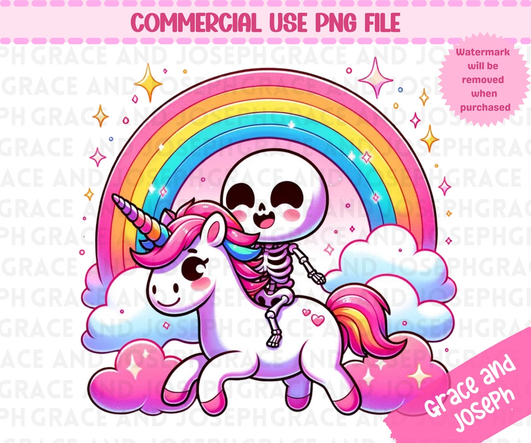 Skeleton Png Cute Skeleton Png Instant Digital Download Unicorn PNG ...