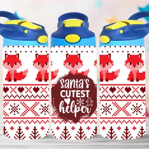 Christmas 12oz Kids Flip Top Sippy Cup Tumbler Wrap 12oz Straight Tumbler Sublimation PNG Kids Tumbler Design Funny Kids Tumbler Wrap