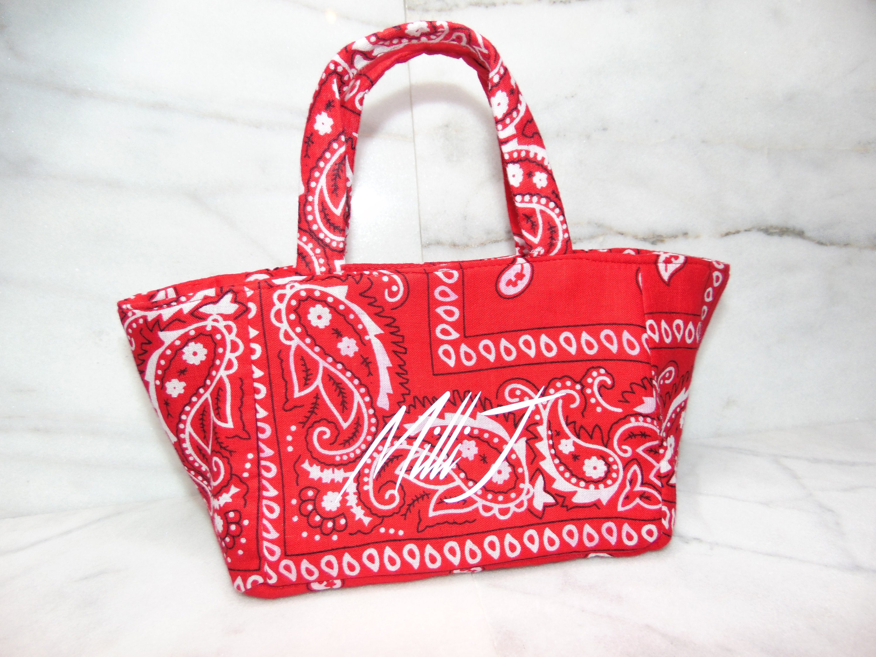 Bandana Tote Bag Bandana Handbag Bandana Bag Mini Etsy