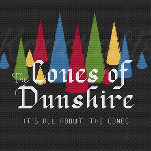 PATTERN*** The Cones of Dunshire, Cross Stitch PDF Instant Download, Parks and Recreation Inspired Pattern, Ben Wyatt, Leslie Knope