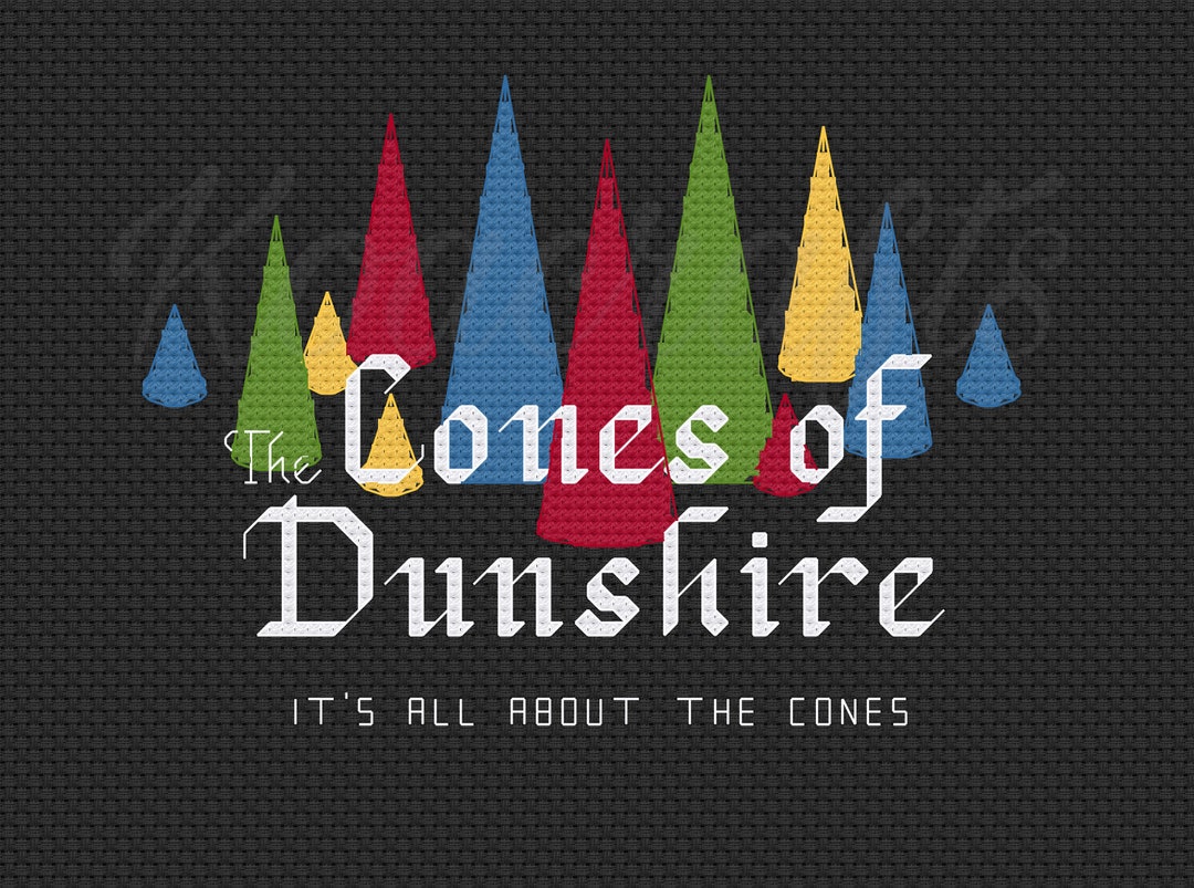 PATTERN the Cones of Dunshire, Cross Stitch PDF Instant Download, Parks and Recreation Inspired