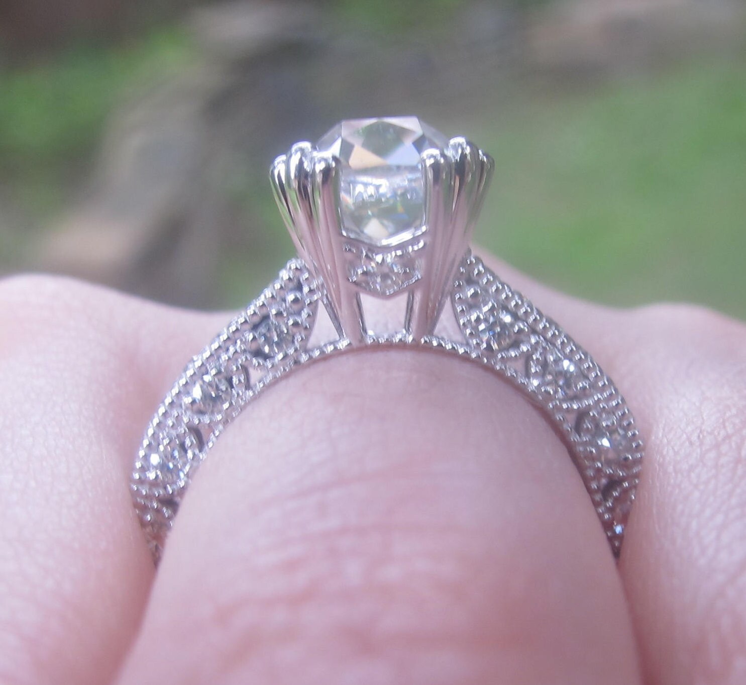 Cushion Cut Engagement Ring Setting Princess Cut Engagement Etsy