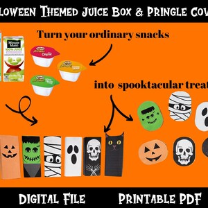 Halloween Snack Labels, Halloween Juice box covers, Halloween chip labels, Halloween Party snack, Halloween Treat Labels, Fun Halloween