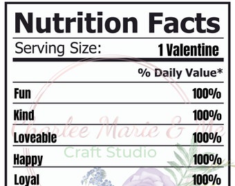Valentine's Day Nutrition facts label SVG, Valentine food label, Valentine nutrition facts, nutrition label, nutrition facts, Valentine SVG