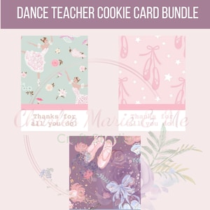 Biglietti di biscotti per insegnanti di danza, ringraziamento per insegnanti di danza, insegnante di danza classica, biglietto di biscotti di apprezzamento per insegnanti, biglietto di biscotti