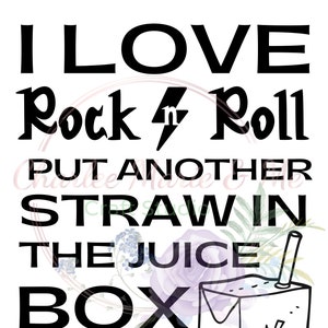 I love Rock N Roll, Juice box, Rock n Roll svg, Toddler rock and roll, Kid's rock and roll png, Funny toddler shirt design, Back to school