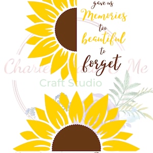 Tournesol PNG de Your Life Gave Me Memories, PNG commémoratif, à la mémoire de PNG, objet souvenir, perte d'un être cher, à la mémoire d'amour, cadeau commémoratif
