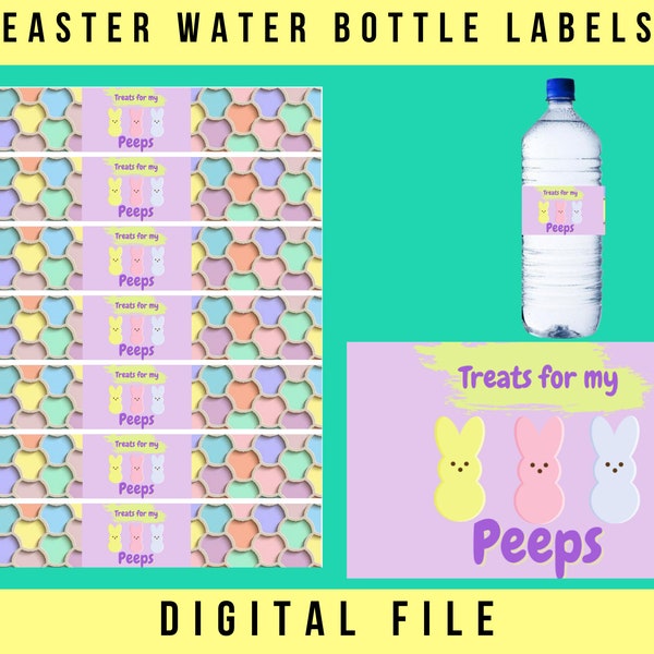 Easter water bottle labels, Easter Labels, Printable Easter Labels, Water Bottle Labels, Easter Party, Favor Labels, Water wrappers. print