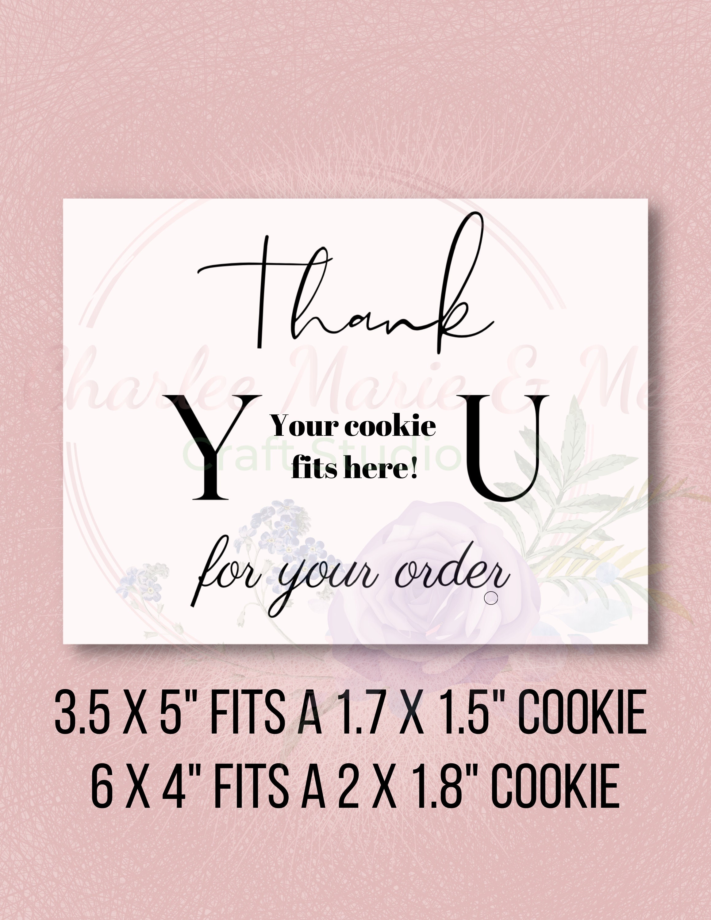 Thank You Cookie Cards Thank You Cards for Cookie Order Etsy UK