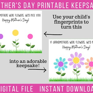 Si las abuelas fueran flores, te elegiríamos a ti, regalo del día de la madre de los niños, recuerdo imprimible del día de la madre, imprimible del día de la madre,