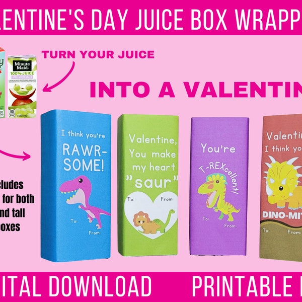 Valentine's Day Juice Box Wrappers, Valentine's Day juice label, DIY Valentine, Printable Valentine's Day label, Valentine's Day Party label