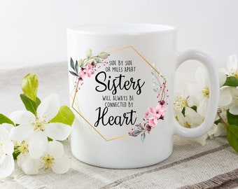 PNG della sorella, fianco a fianco o a chilometri di distanza, le sorelle saranno sempre connesse dal cuore, frasi sulle sorelle, detti sulle sorelle, regalo per sorelle