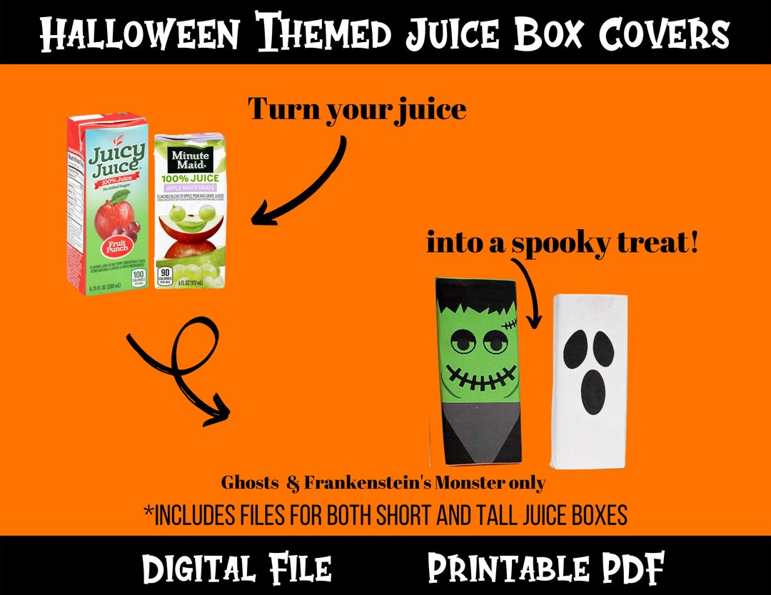 Juice Box Covers Halloween Juice Box Covers, Halloween Treat Covers, Halloween Juice ...