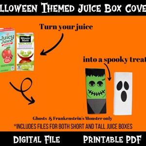 Halloween Juice Box Covers, Halloween Treat covers, Halloween Juice Labels, Halloween themed snack, Juice box covers, Halloween Juice labels