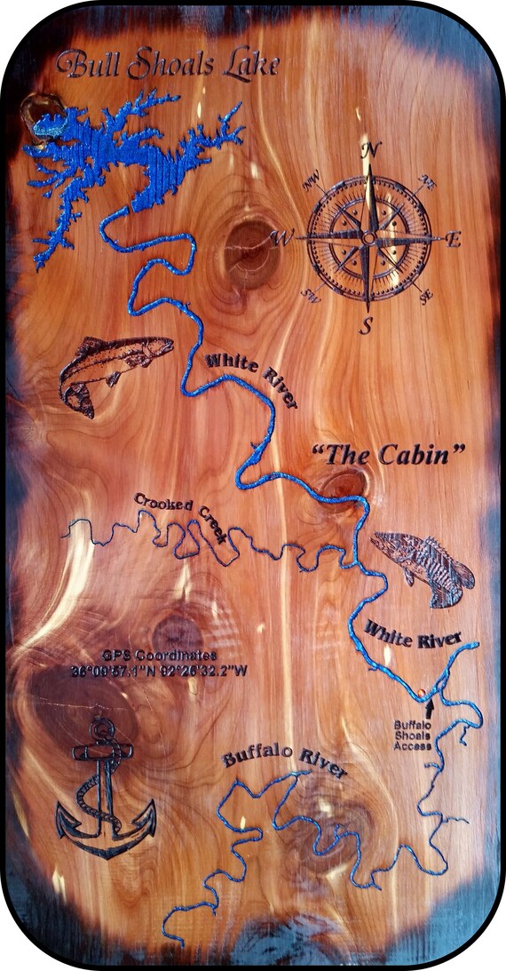 Bull Shoals Lake White River Buffalo River Laser Engraved Etsy