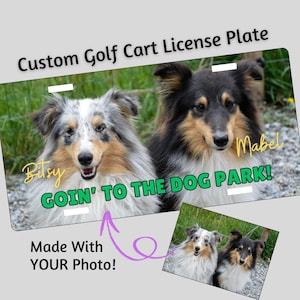 Custom Aluminum Dog Golf Cart License Plate Using Your Own Photo