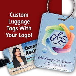 Custom Logo Luggage Tags: Personalized with Your Logo, Photo or Image
