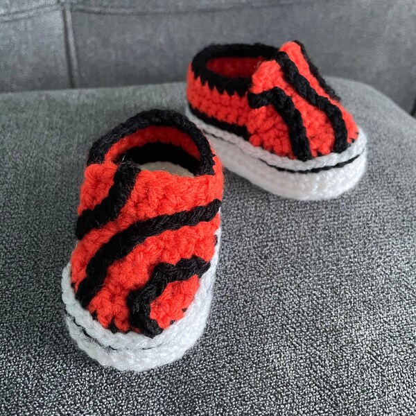 Cincinnati Bengals Handmade Sneakers Baby Booties