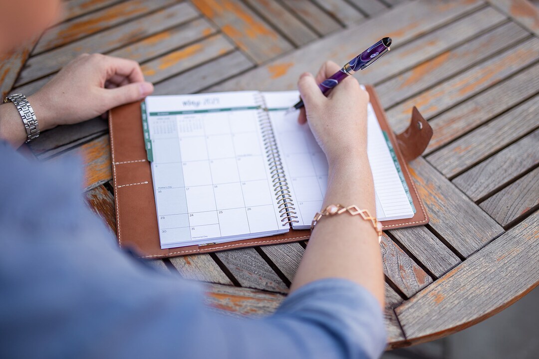 Leather Day Planner Cover With Calendar Insert Plan Like a Boss