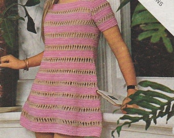 Striped Crochet  Girls Dress
