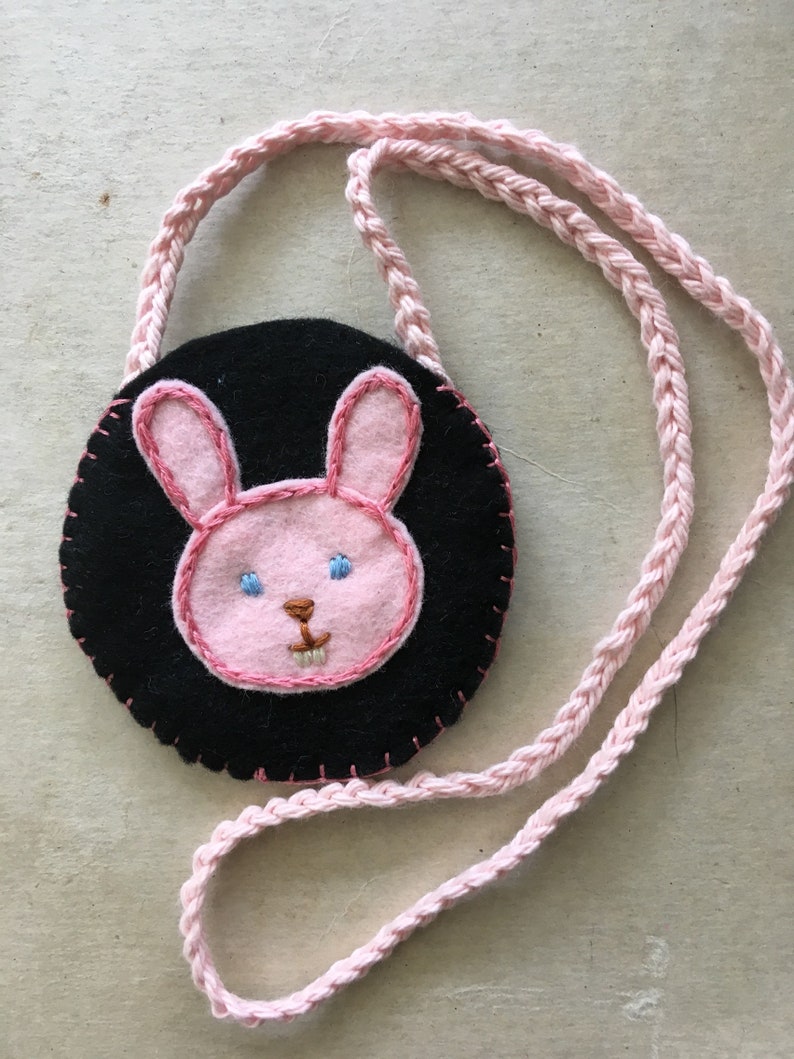 Kids Bunny Pouch Necklace Made to Order