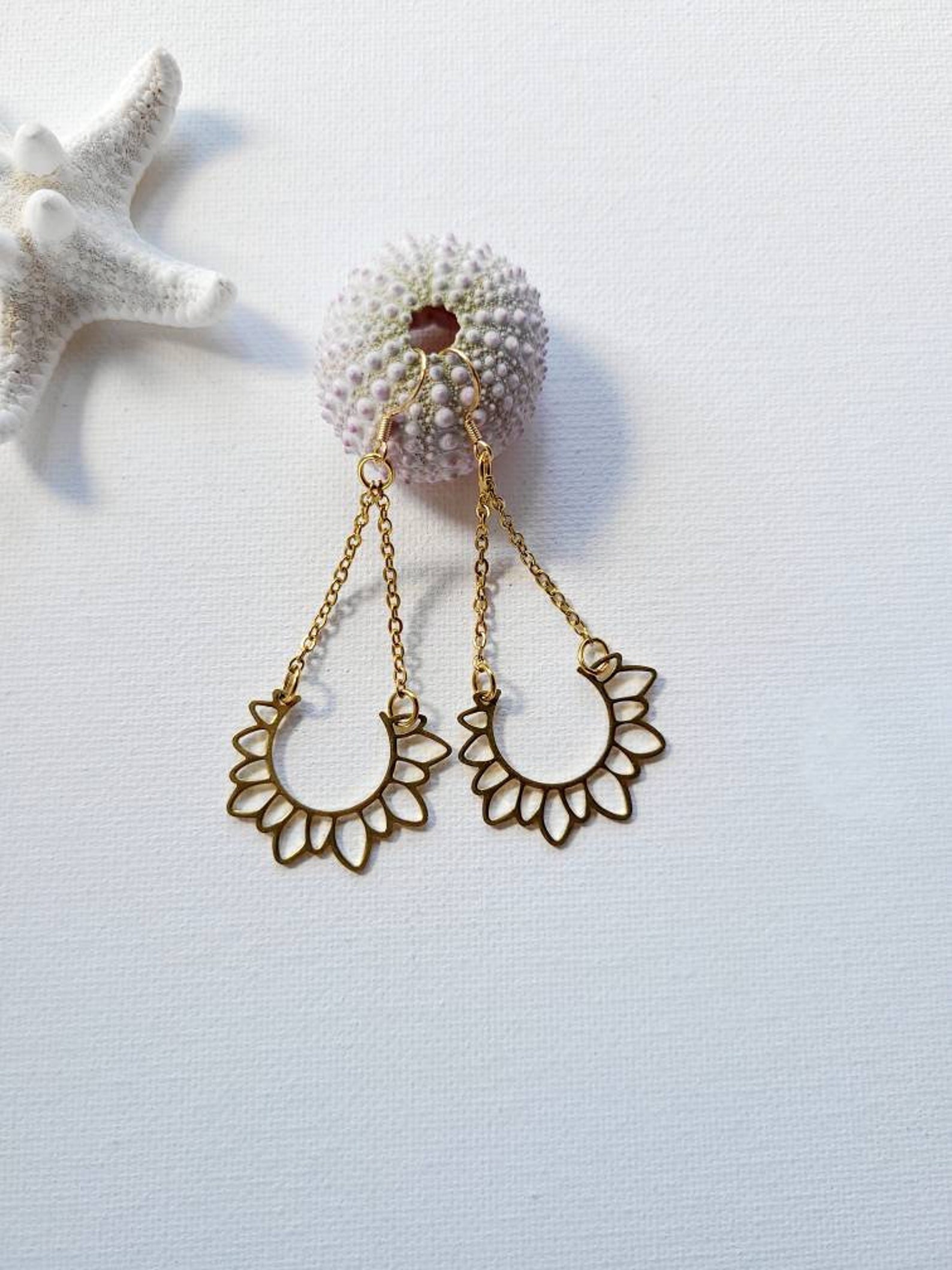 Sun Charm Earrings. Dangle Earrings. Sun Earrings. Handmade in Etsy