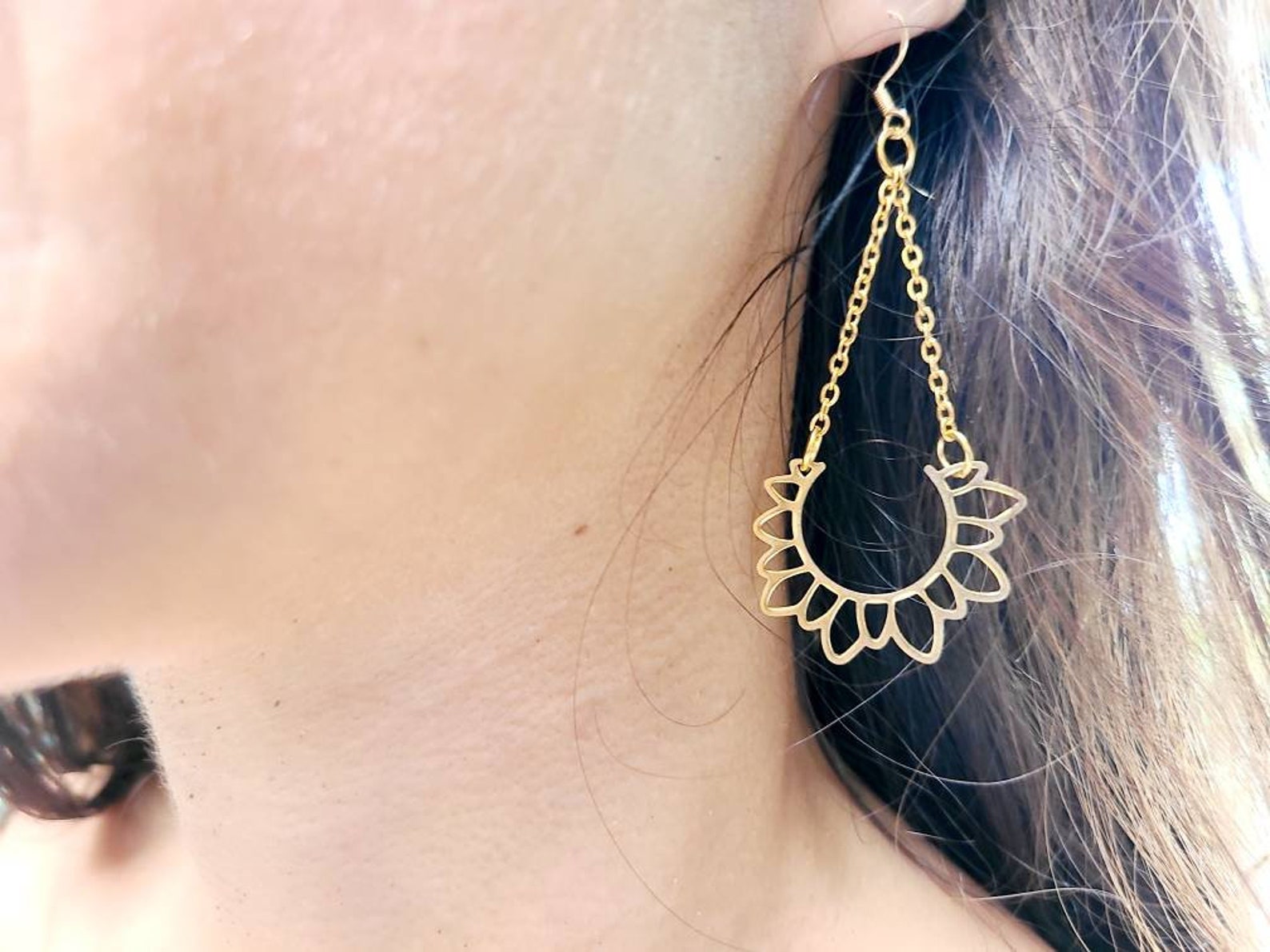 Sun Charm Earrings. Dangle Earrings. Sun Earrings. Handmade in Etsy