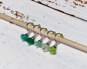 Bea's Beading Anna Maria Sea Glass Knitting Stitch Markers