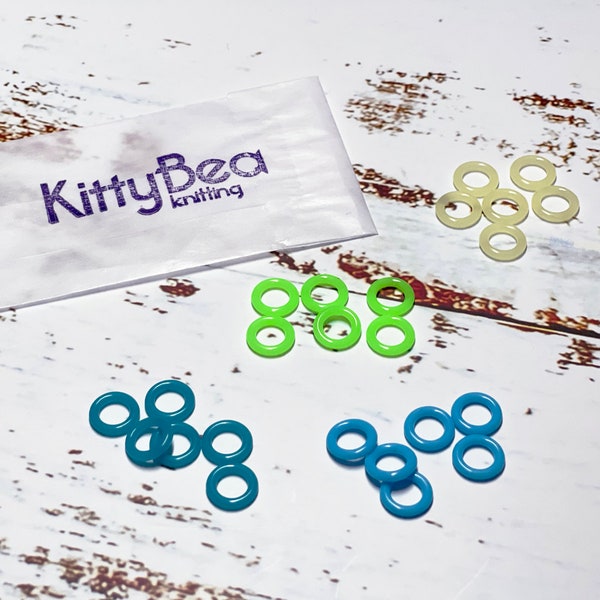 KittyBea Soft Silicone Knitting Stitch Markers Small Medium