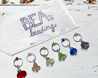 Bea's Beading Gulfport Sea Glass Knitting Stitch Markers