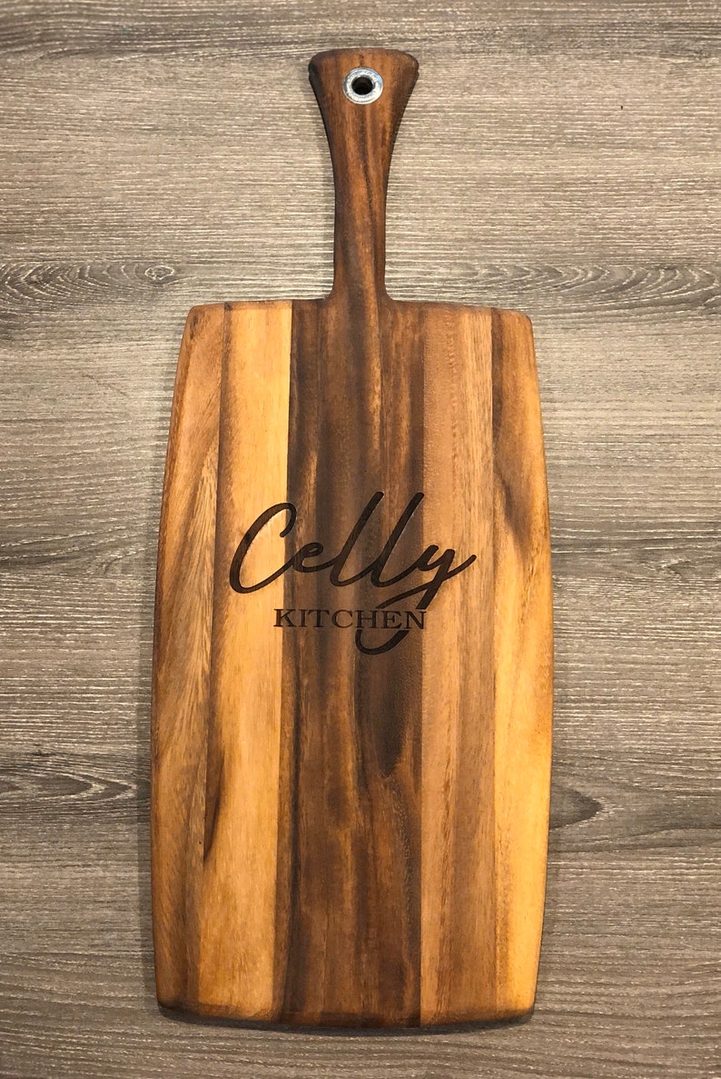 Engraved large rectangular serving board with handle Etsy