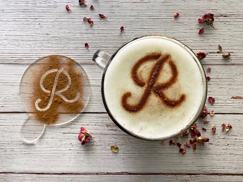 Latte Stencil Custom Laser Engraving Coffee Lover Etsy