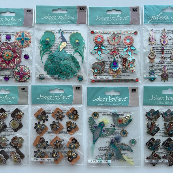 Jolee's Boutique Vintage Stickers 2011-12 Rare/ HTF ~NIP~ Card-Making & Scrapbooking ++... Choose your design! JEWELS, Steampunk