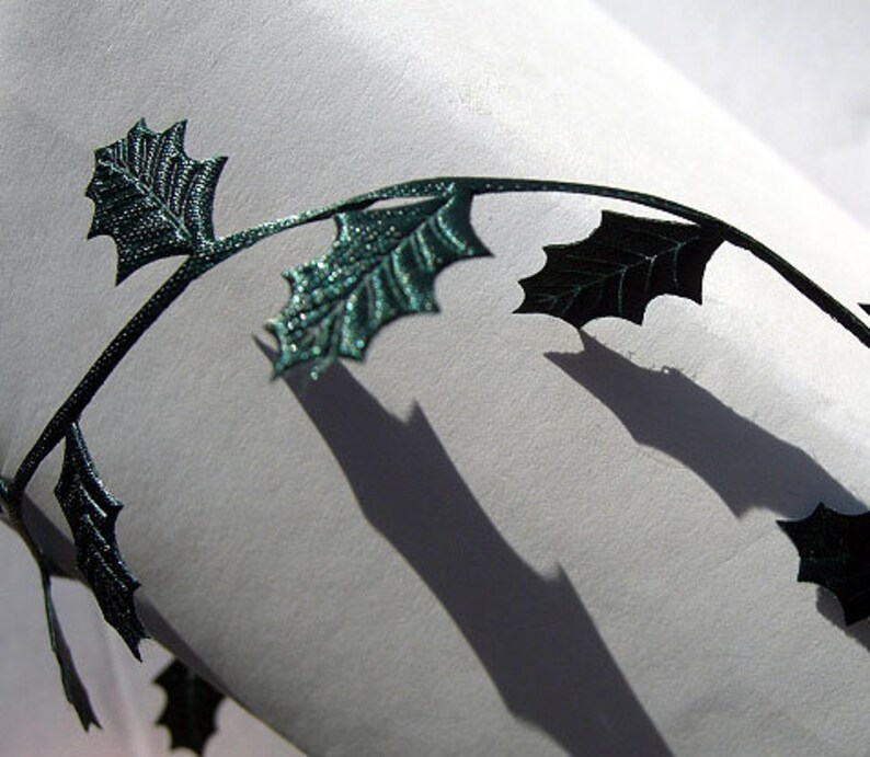 Christmas HOLLY Green Leaf Trim Ribbon / Holly Leaves Accent Ribbon - Buy in 2-YD Lots - Decorative Trim /Lovely Accent image 6