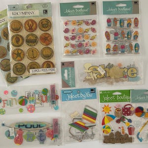 Jolee's Boutique Vintage Stickers Rare- NEW -Card-Making, Party Decor & Scrapbooking Choose your design! BEACH, Shells Seashore Surf Designs