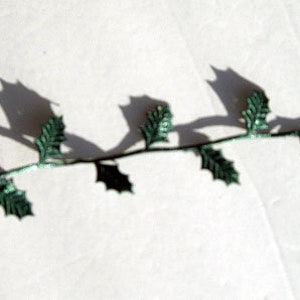 Christmas HOLLY Green Leaf Trim Ribbon / Holly Leaves Accent Ribbon - Buy in 2-YD Lots - Decorative Trim /Lovely Accent image 3
