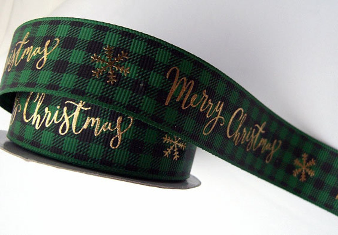 Printed Christmas Ribbon merry Christmas Buy in Etsy